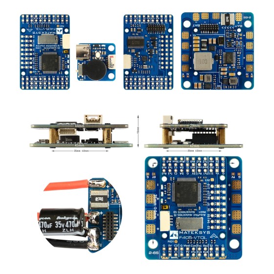 MATEK F405-VTOL Flight Controller Baro OSD Micr0SD Card Blackbox 2-6S LiPo ArduPilot INAV RC Multirotor Fixed-Wing Airplane UAV